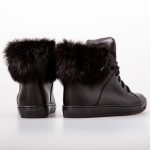 Black Lace Up Furry Boots