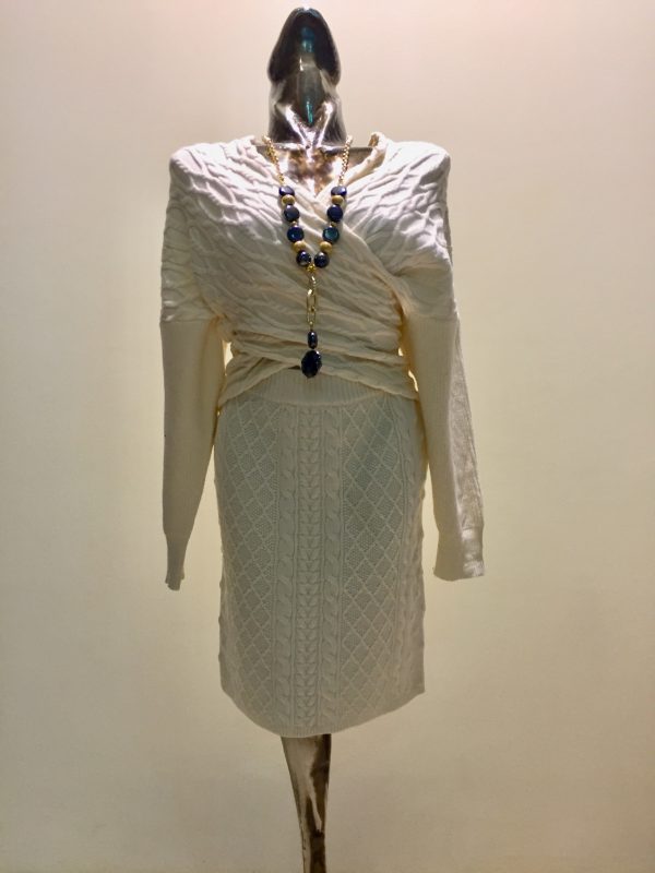 dámsky pletený set sukňa s pulóvrom