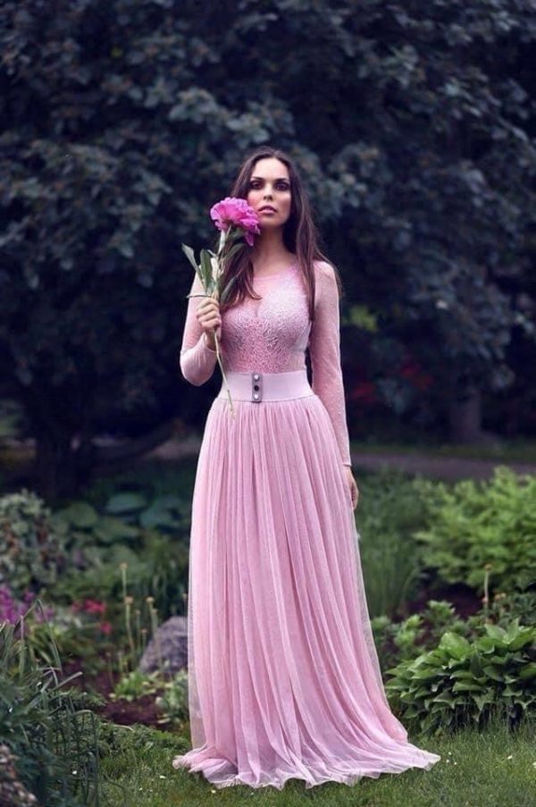 sukňa ružová tylová dlhá