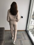 dámska béžová tepláková súprava basic stripe beige