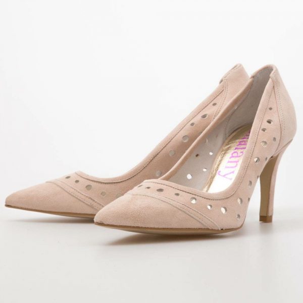 Beige Perforated Shoes CHALANY