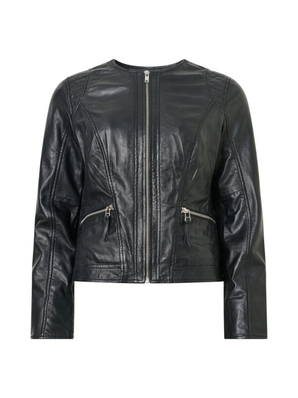 Čierna kožená bunda