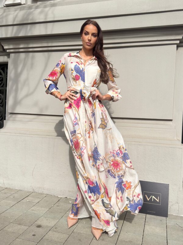 Exkluzívne dlhé košeľové šaty s opaskom