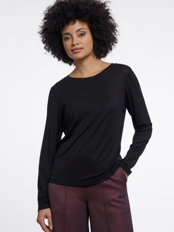 Top čierny basic prirodný Tencel